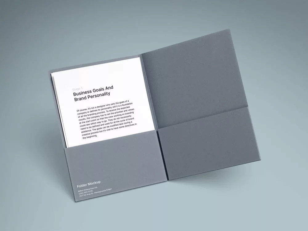 Free Brand Folder with A4 Paper Mockups