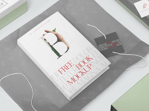 Free Dust Jacket Hardcover Book Mockup