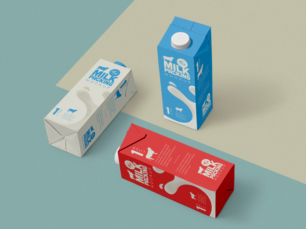 Free milk packaging mockup | free mockup