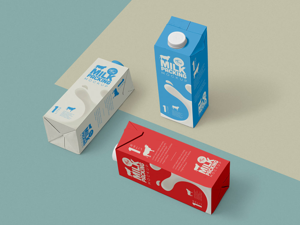 Free Milk Packaging Mockup