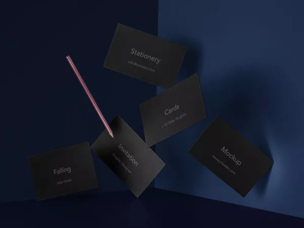 Falling Invitation Card Mockup