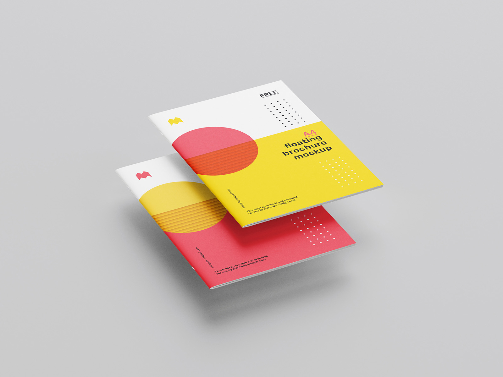 Floating A4 Brochure Free Mockup
