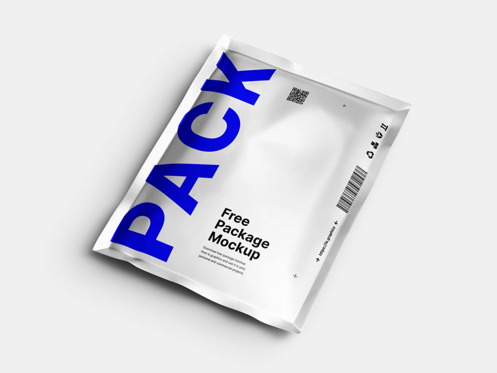 Free aluminum pouch package mockup | free mockup