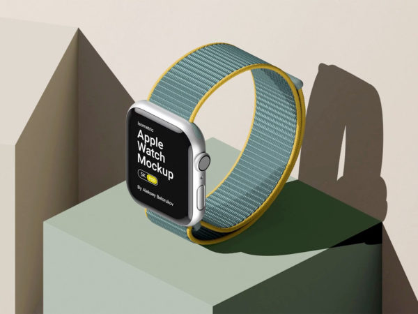 Free Apple Watch Mockup Isometric Scene
