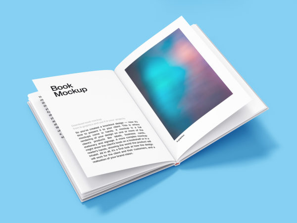 Free Open Hardcover Book Mockup