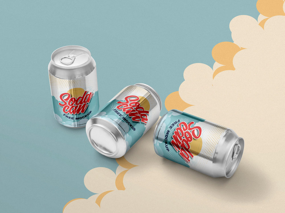 Free Soft Drink Can Mockup