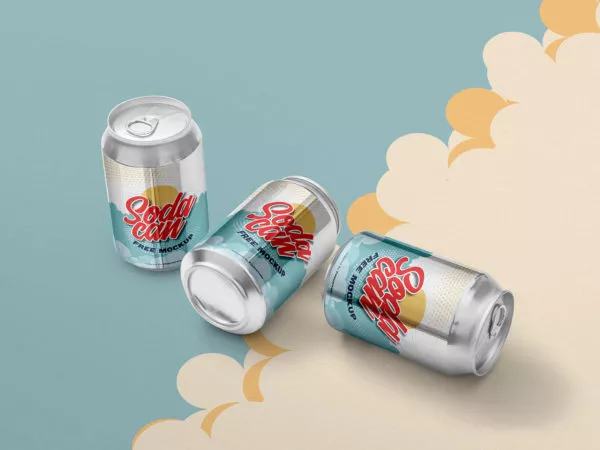 Free Soft Drink Can Mockup