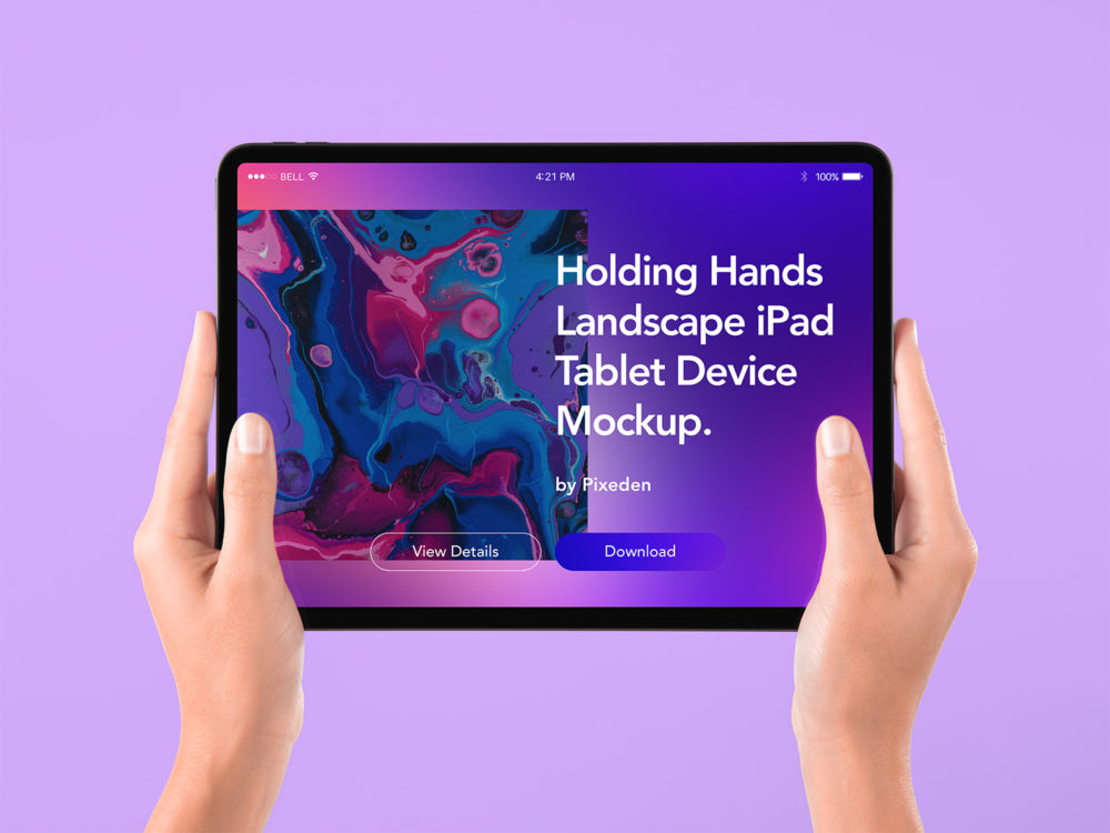 Free Tablet iPad Mockup in Hand