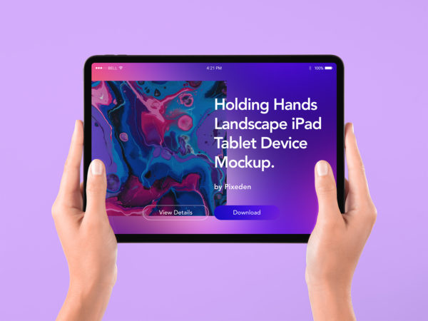 Free Tablet iPad Mockup in Hand