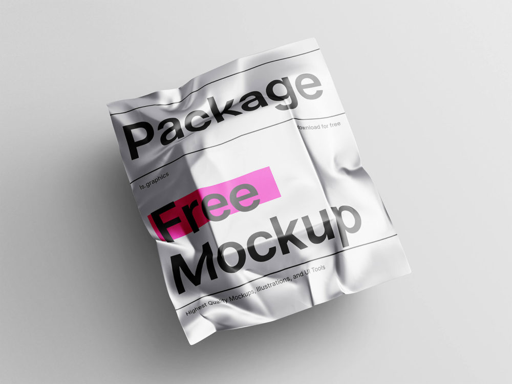 Metallic poly mailer envelope free mockup | free mockup