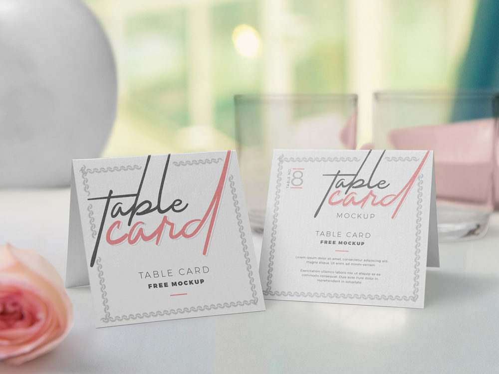 Table Card Free Mockup