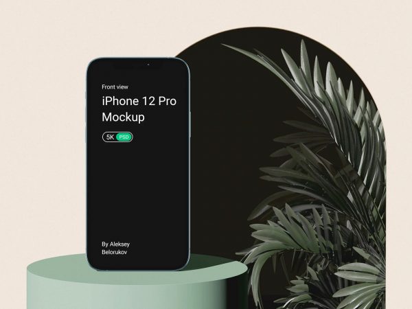 iPhone 12 Pro with Plant Mockup Scene