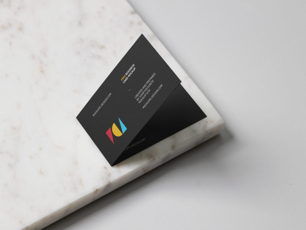 Free folded business card mockup | free mockup