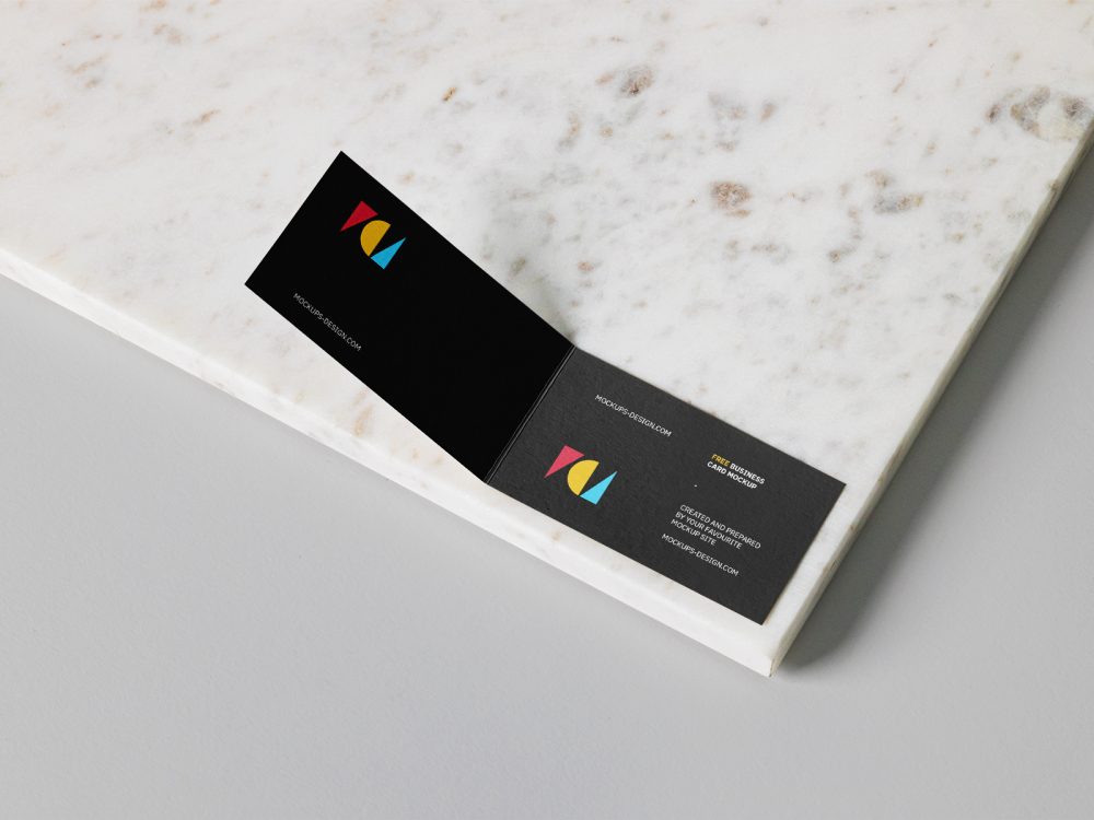 Free folded business card mockup | free mockup
