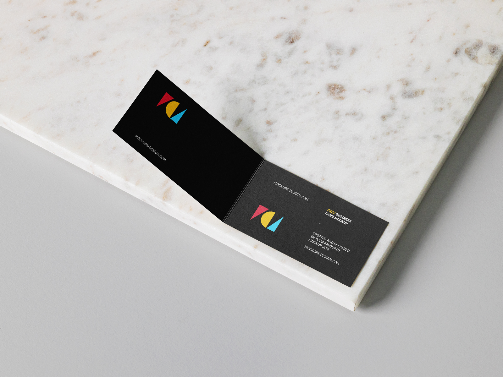 Free Folded Business Card Mockup