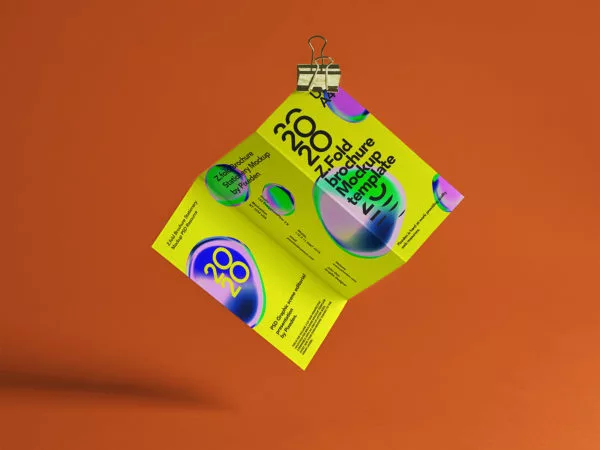 Z-Fold Brochure PSD Mockup