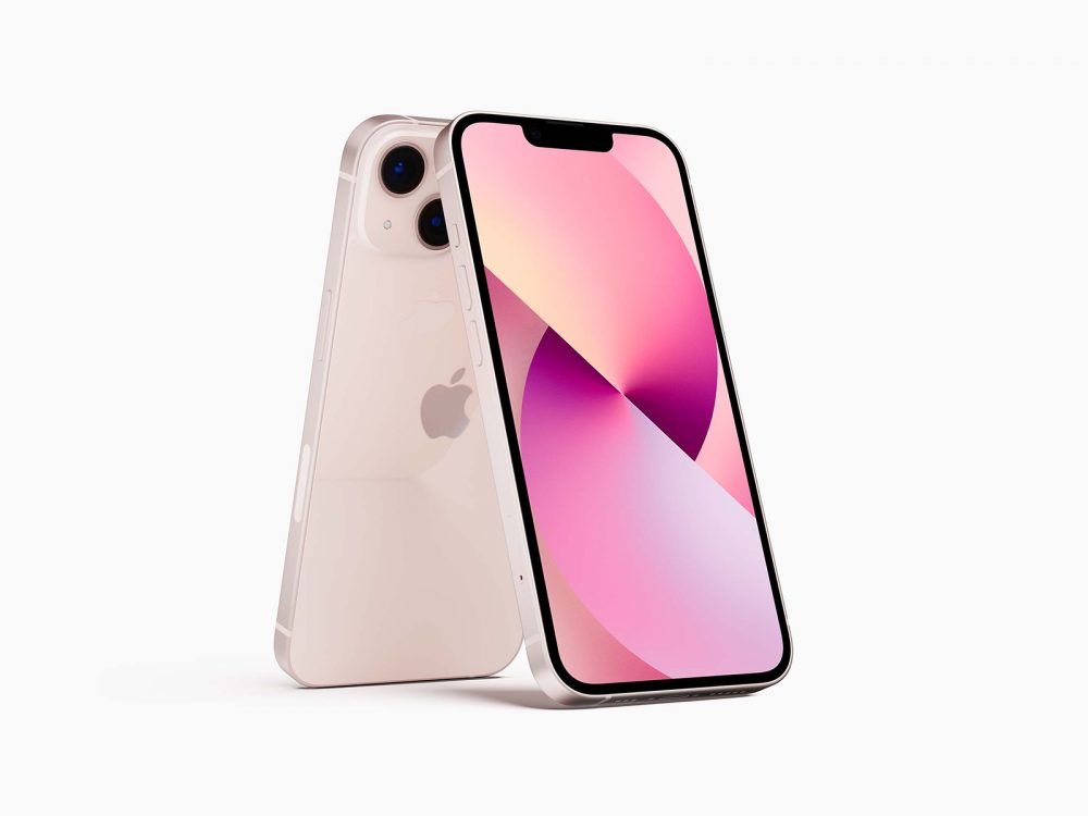 Free iphone 13 mockup in all colors pink | free mockup