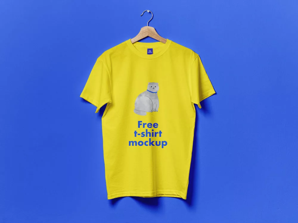 Hanging T-Shirt Free PSD Mockup