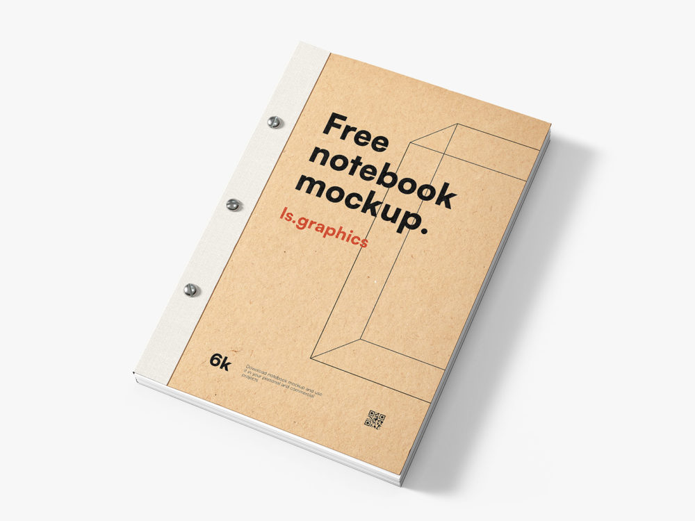Kraft notebook free mockup | free mockup