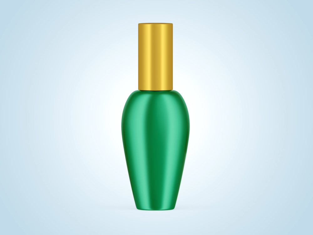 Metallic perfume bottle free mockup | free mockup