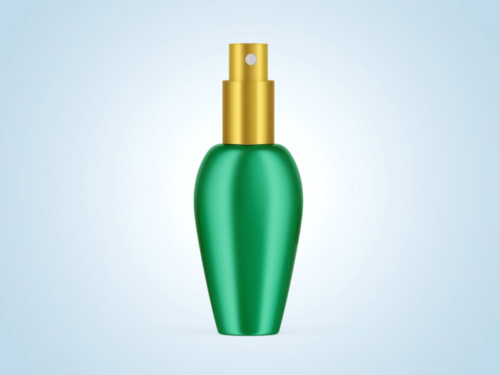 Metallic perfume bottle free mockup | free mockup