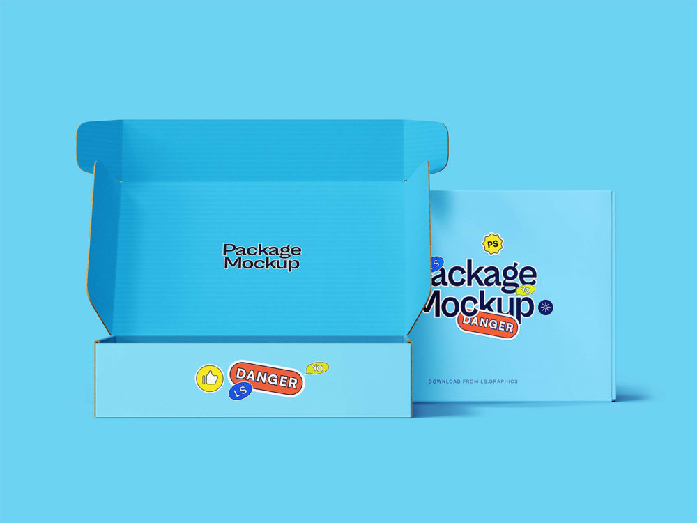 Pinch lock box packaging free mockup | free mockup