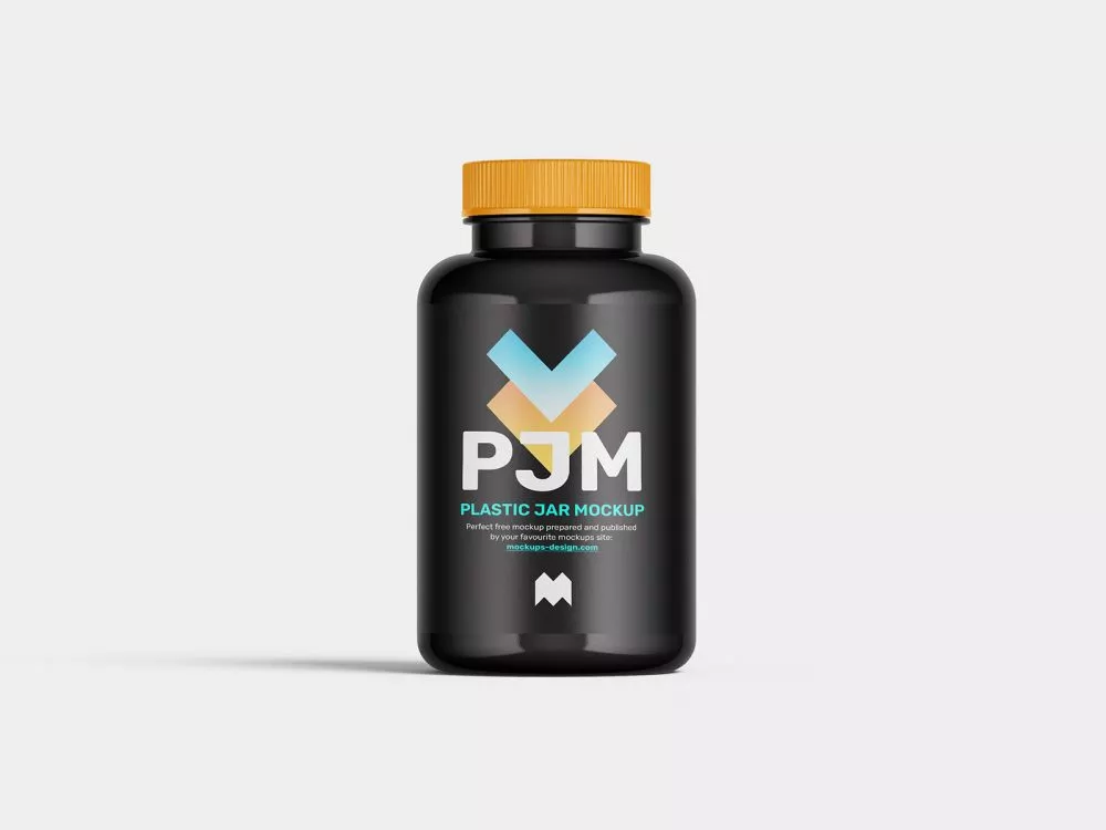 Free Plastic Jar PSD Mockup