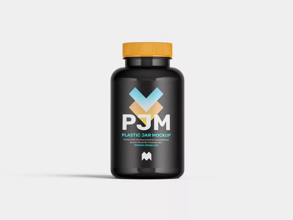 Free Plastic Jar PSD Mockup