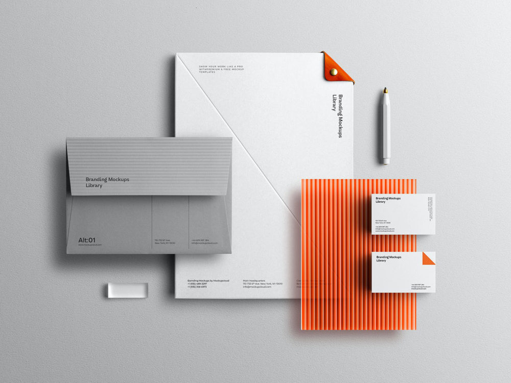 Free Stationery Branding PSD Mockup