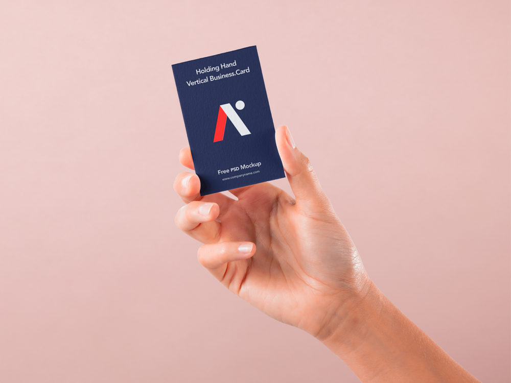Hand holding business card mockup | free mockup