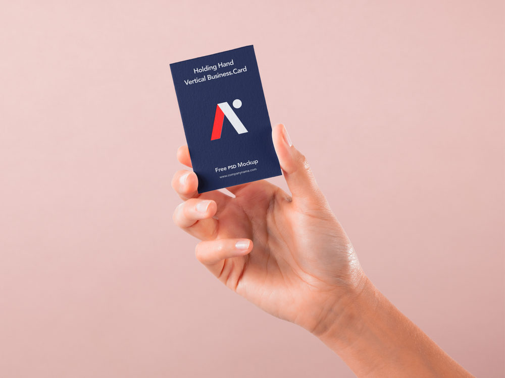 Hand Holding Business Card Mockup