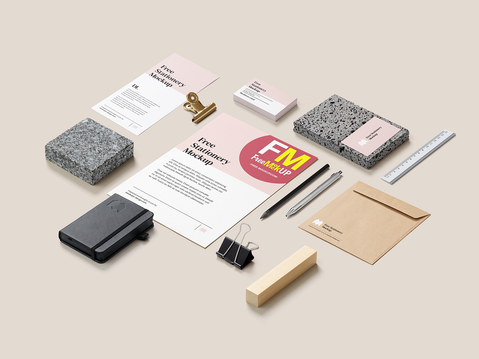 Branding Stationery Free Mockup Set | Customizable