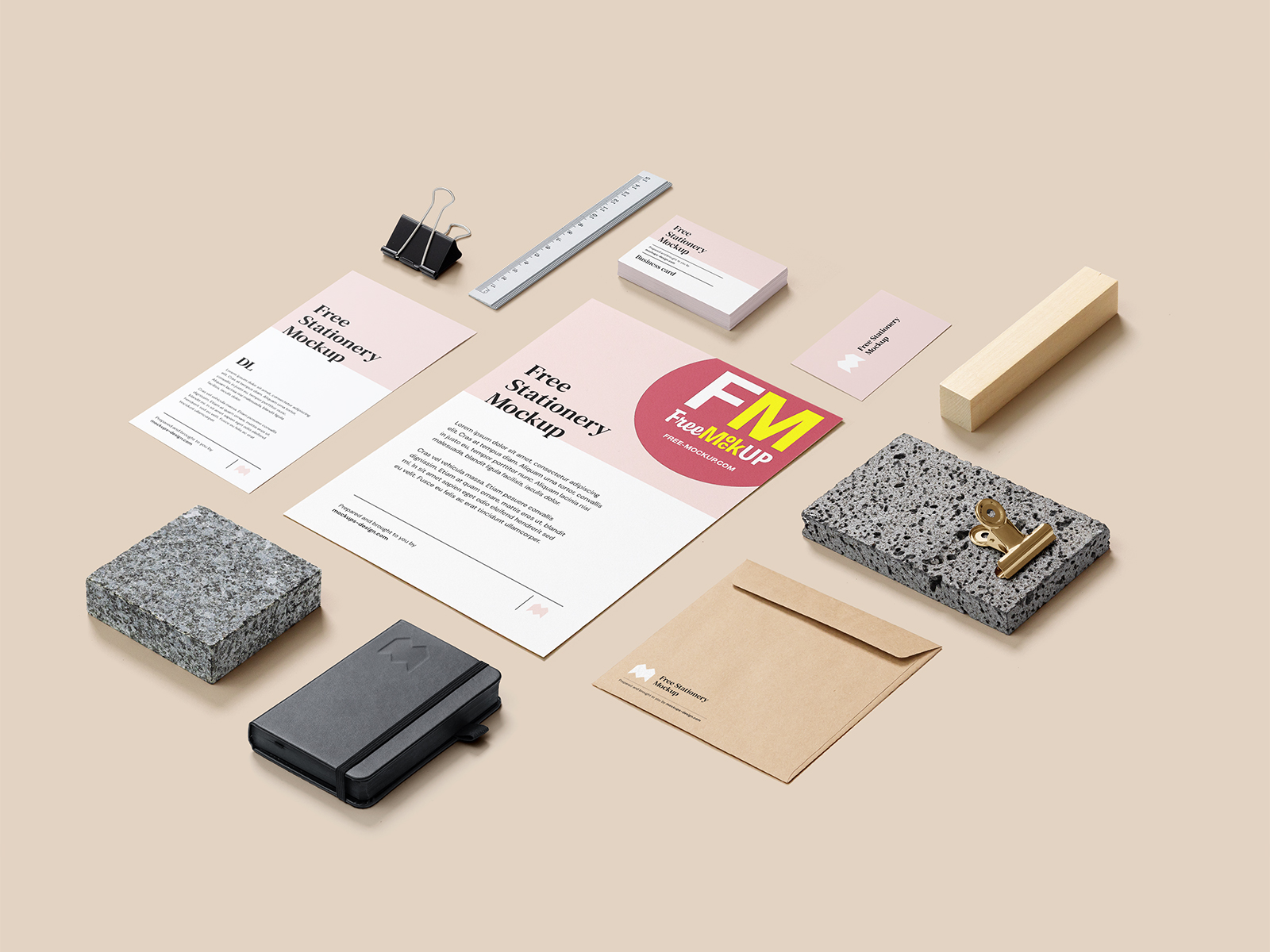 Branding Stationery Free Mockup Set | Customizable