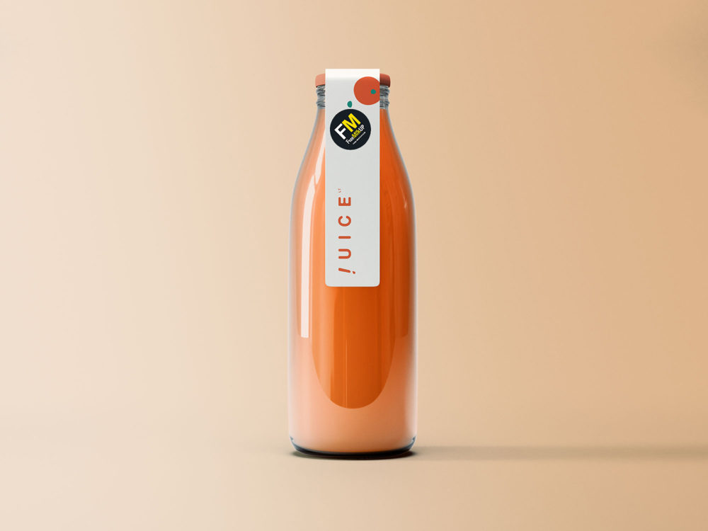 Free juice bottle packaging mockup | free mockup