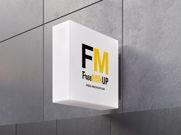 Free Lightbox Sign Outdoor Mockup