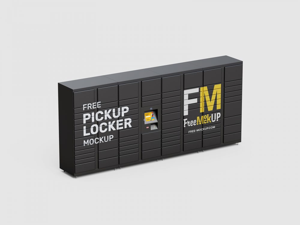 Free pickup locker mockup set | free mockup