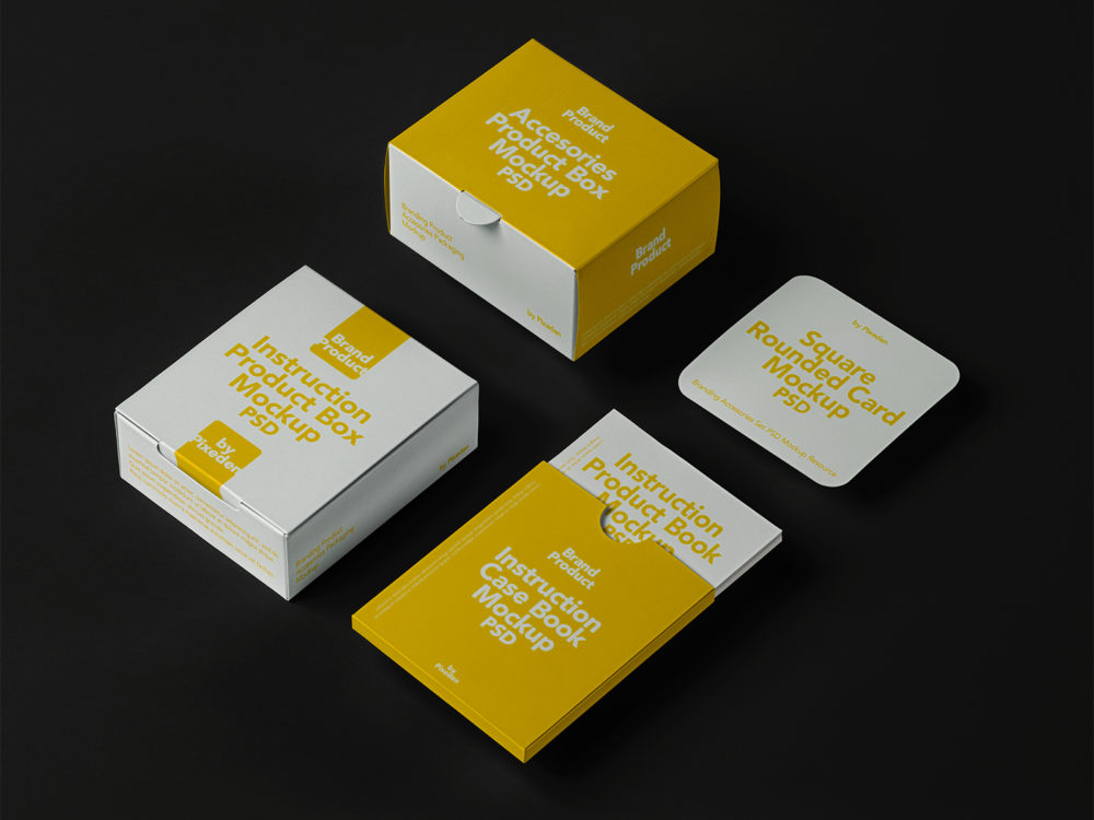 Rectangular box packaging mockup set | free mockup