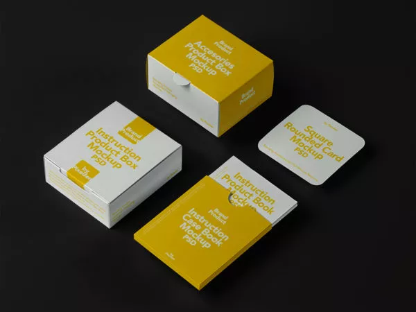 Rectangular Box Packaging Mockup Set