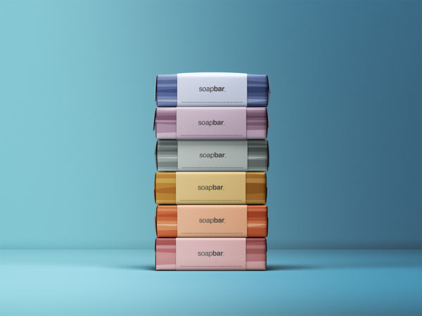 Free Stacked Soap Bars Packaging Mockup