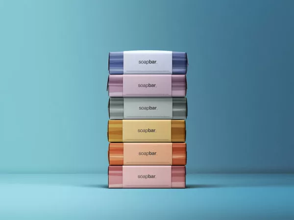 Free Stacked Soap Bars Packaging Mockup
