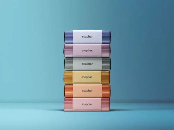 Free Stacked Soap Bars Packaging Mockup
