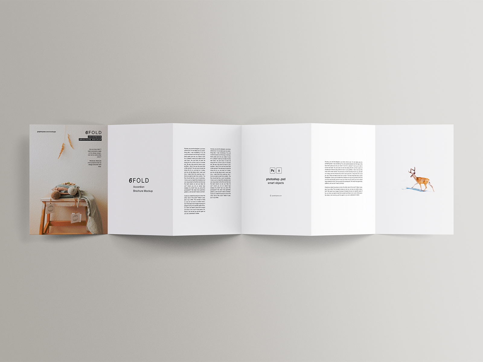 6Fold Accordion Brochure Free Mockup 6Fold Accordion Brochure Free Mockup