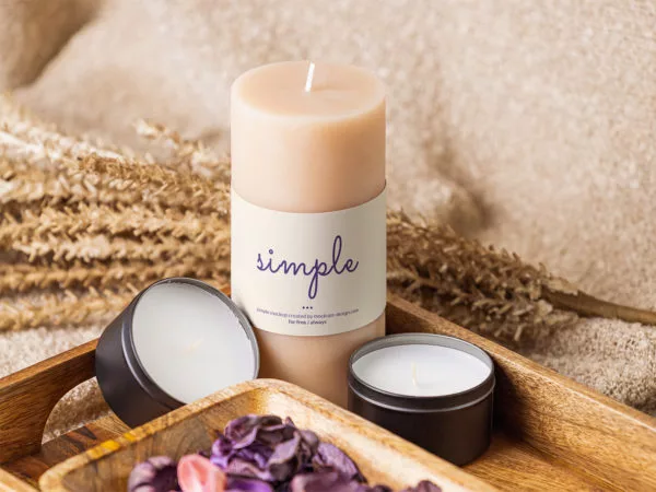 Candle Paper Label Branding Mockup