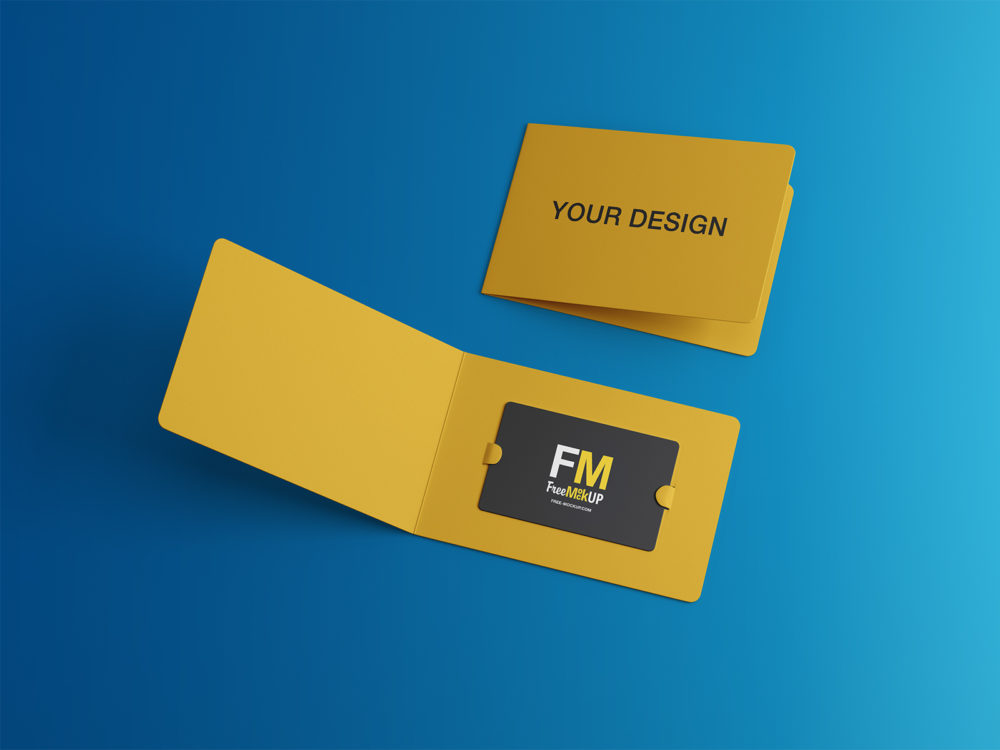 Free Gift Card PSD Mockup