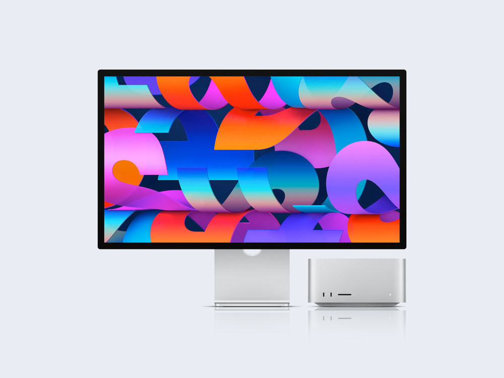 Free Studio Display Mockup with Mac Studio