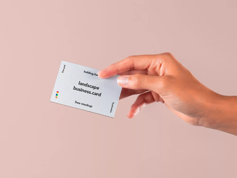 Hand Holding Business Card Free Mockup