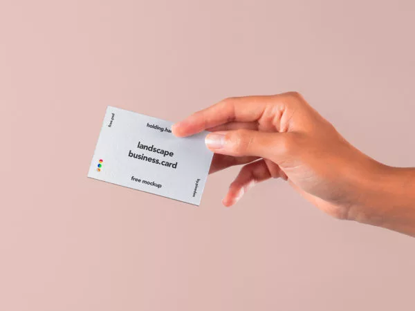 Hand Holding Business Card Mockup