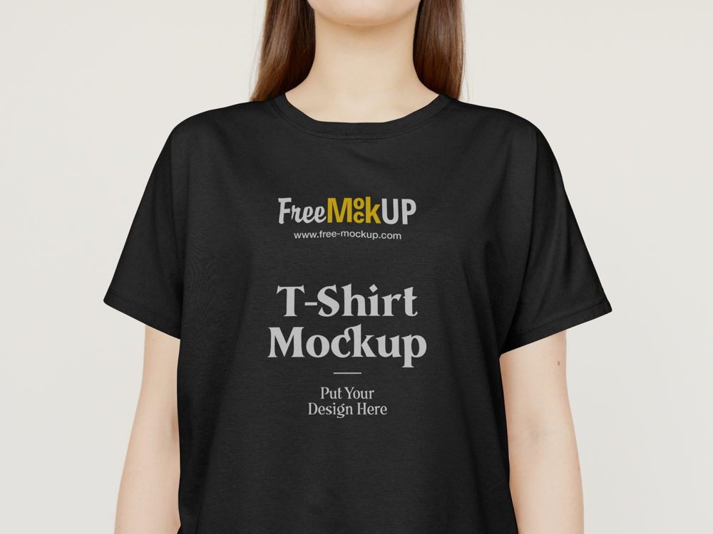 Woman T-Shirt Mockup Free PSD