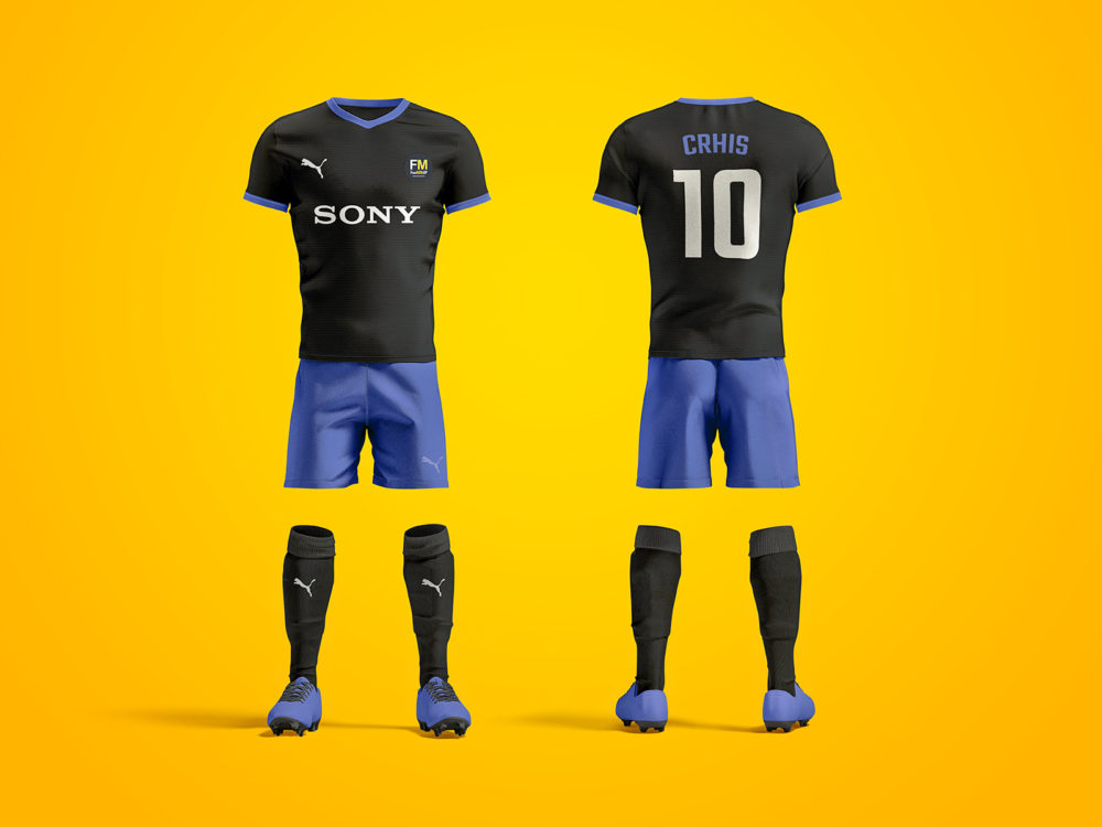 Football kit psd free mockup | free mockup