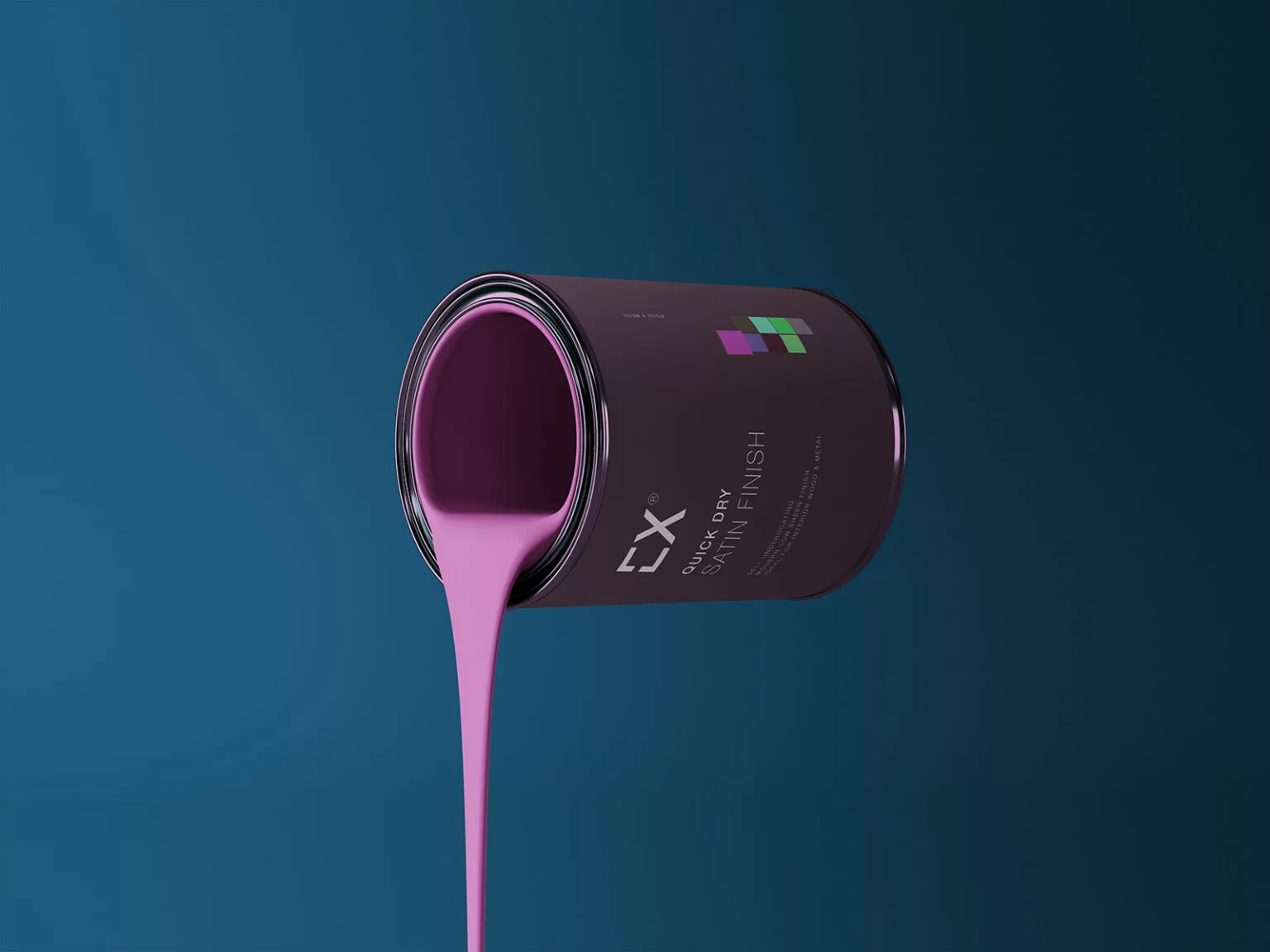 Metal Paint Bucket PSD Mockup Free Mockup